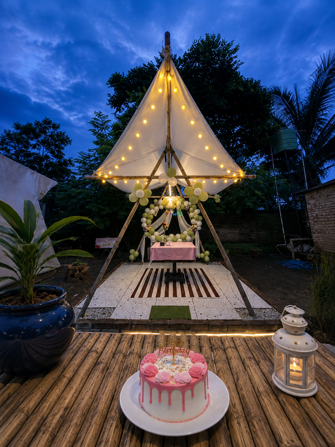 Canopy Haven at night